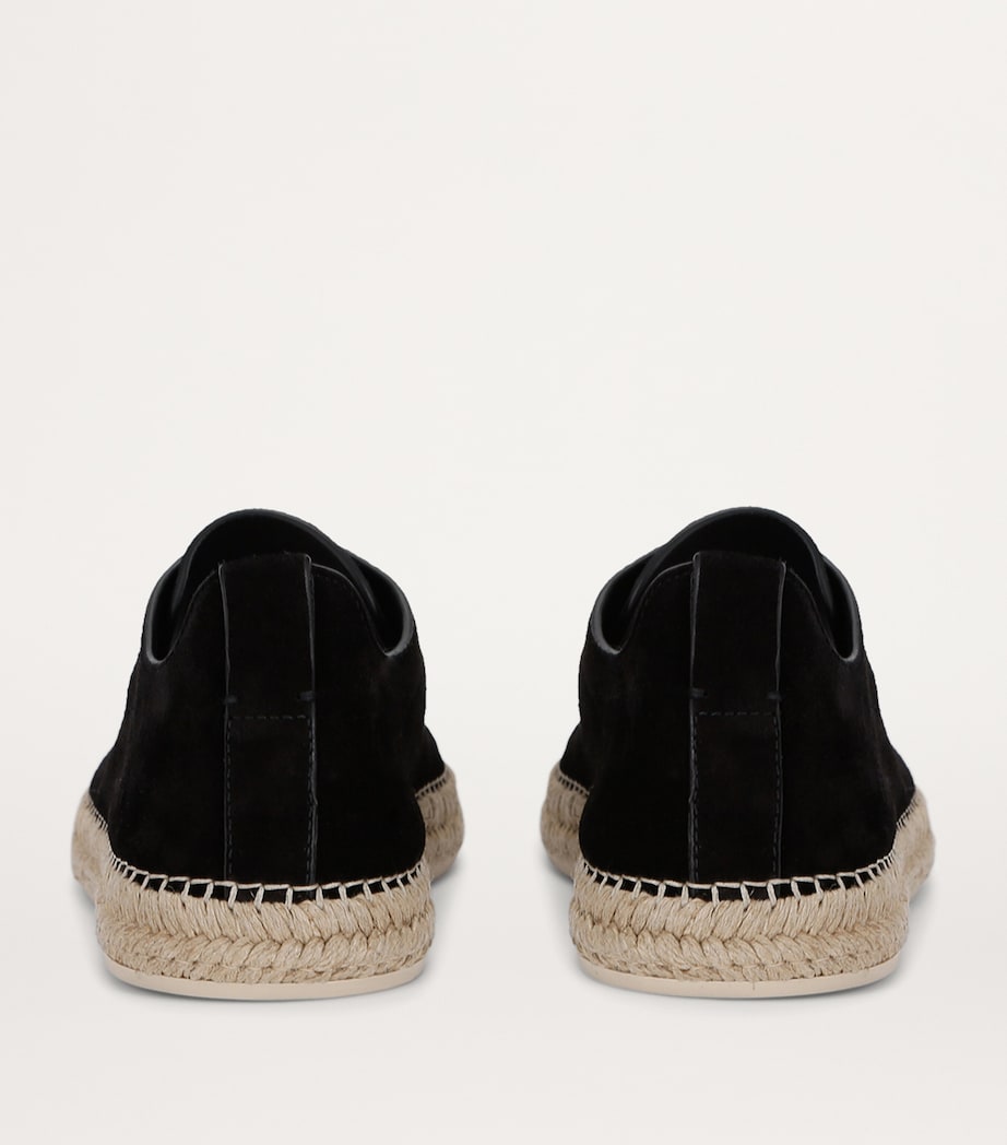 Suede Triple Stitch Espadrilles BLACK