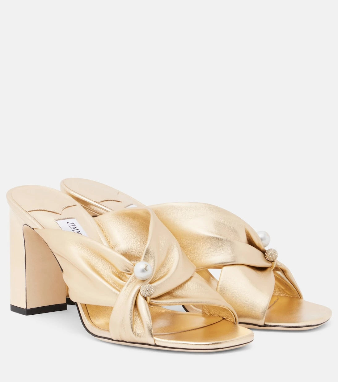 Jimmy Choo - Rafi embellished metallic leather mules