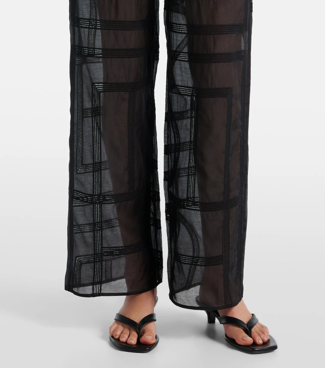 Toteme - Cotton and silk voile wide-leg pants