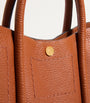 Tan Grab Leather Rope Tote Bag
