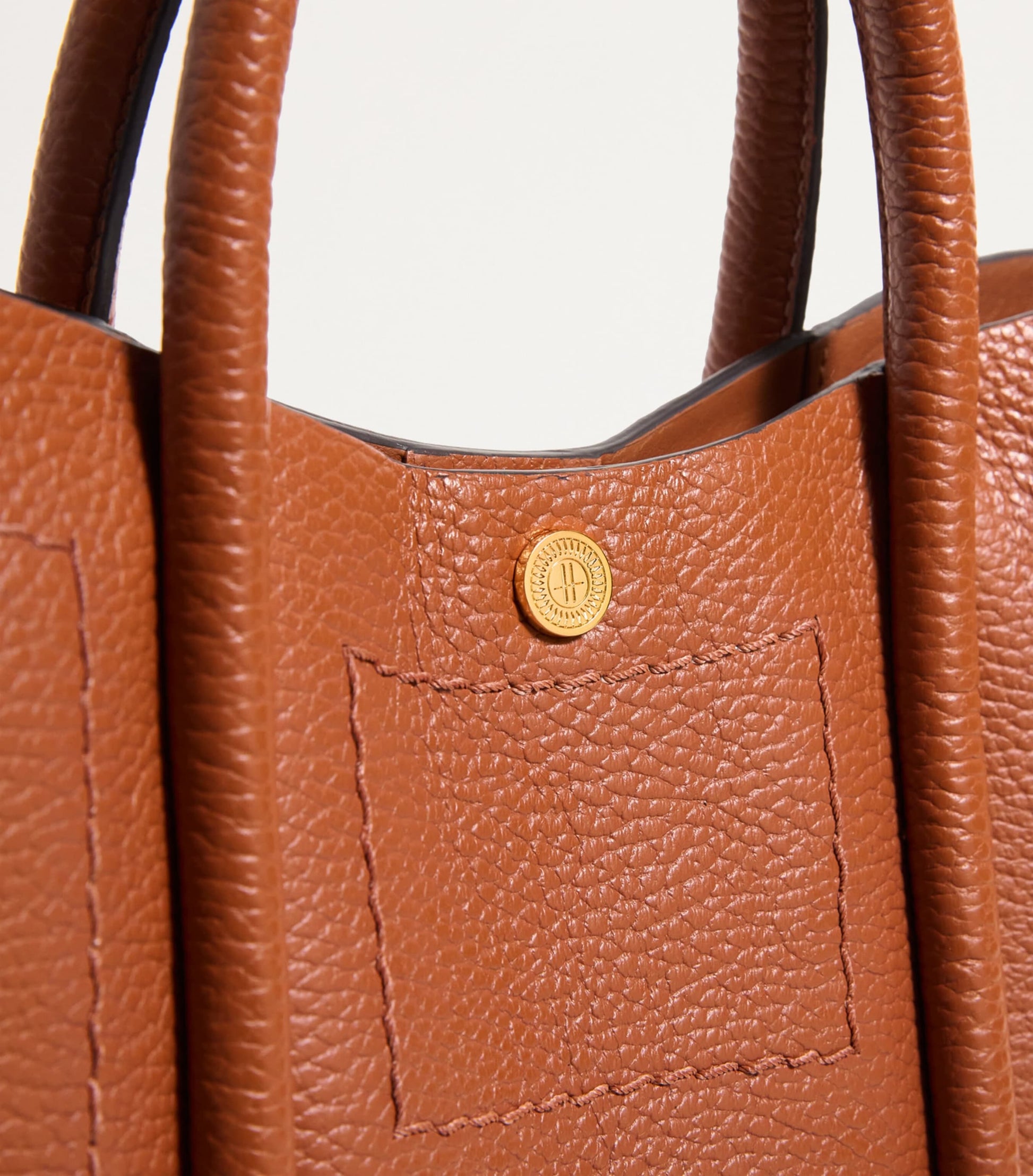 Tan Grab Leather Rope Tote Bag