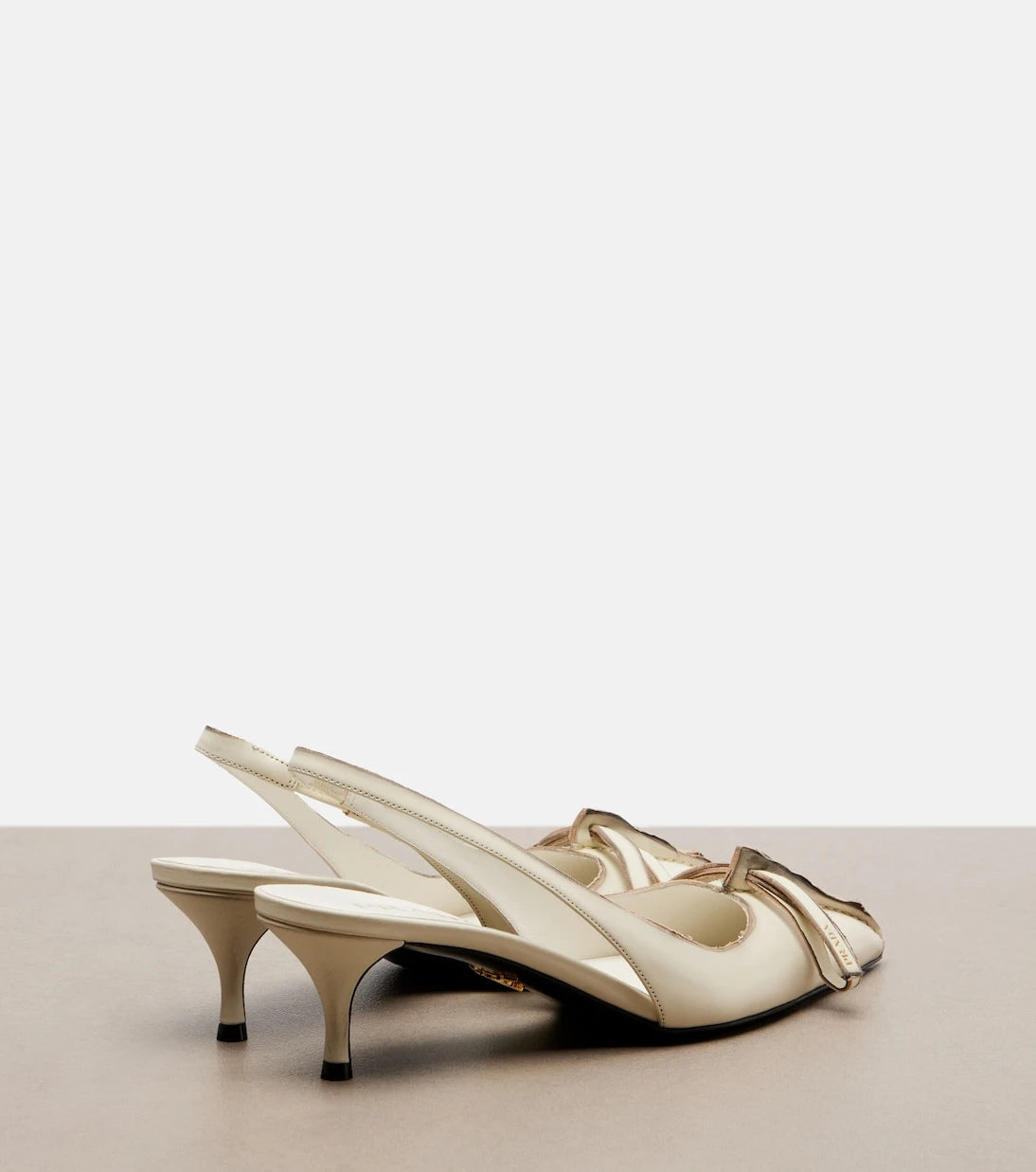Prada - Leather slingback pumps