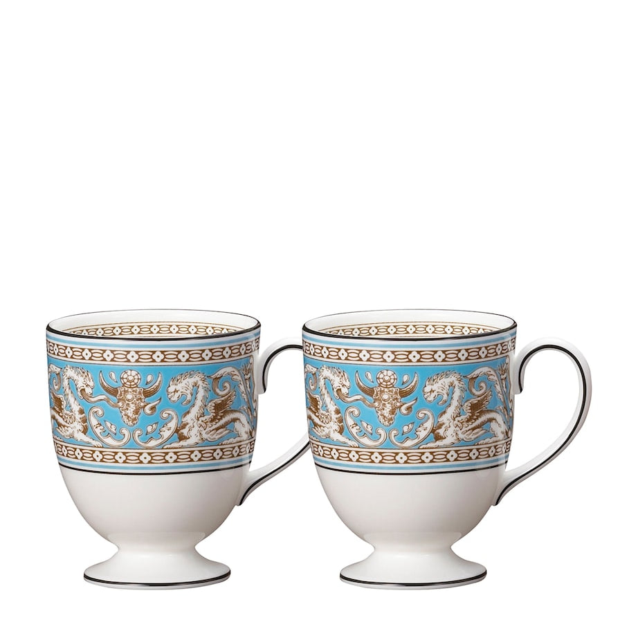 Florentine Turquoise Mugs (Set of 2)
