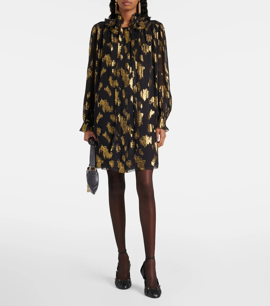 Chloé - Ruffled silk-blend minidress