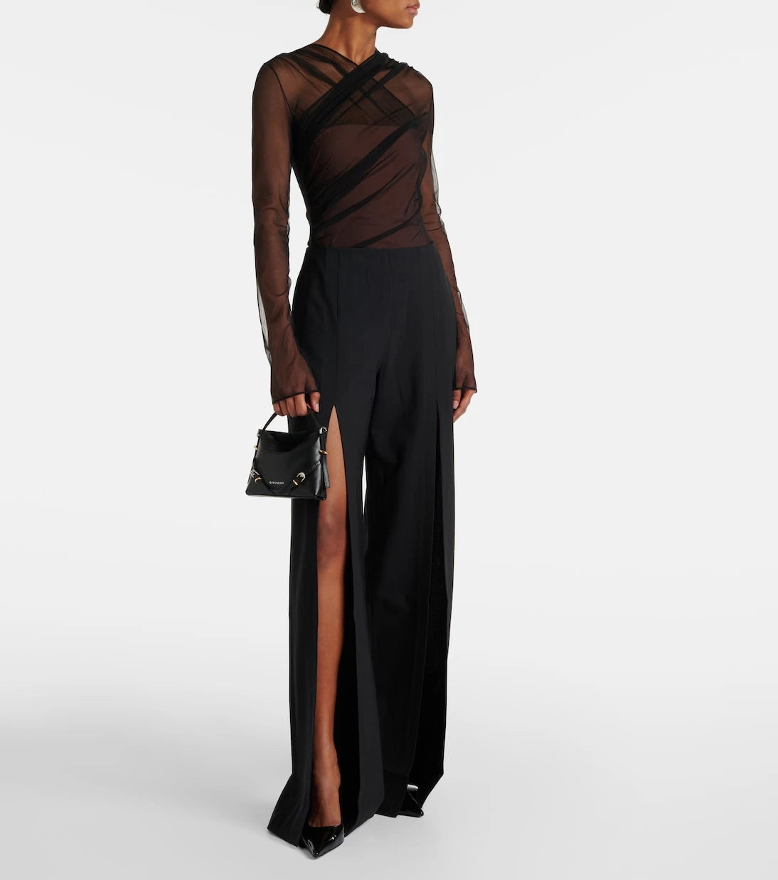 Nensi Dojaka - Renee draped tulle bodysuit