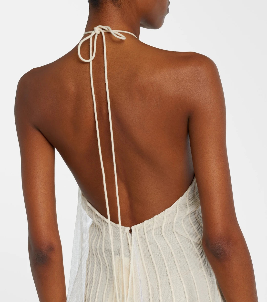 Jacquemus - Epi halterneck tulle maxi dress