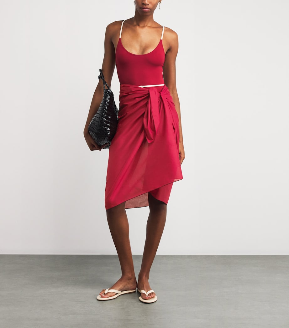 Red Cotton Cabine Sarong