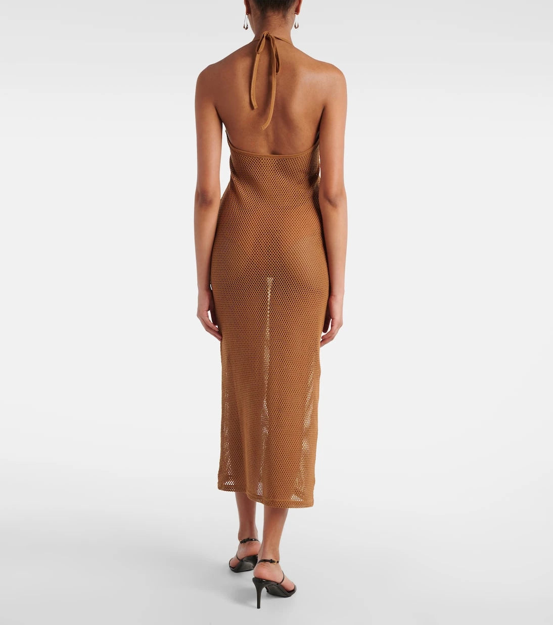Courrèges - Sheer cotton mesh midi dress