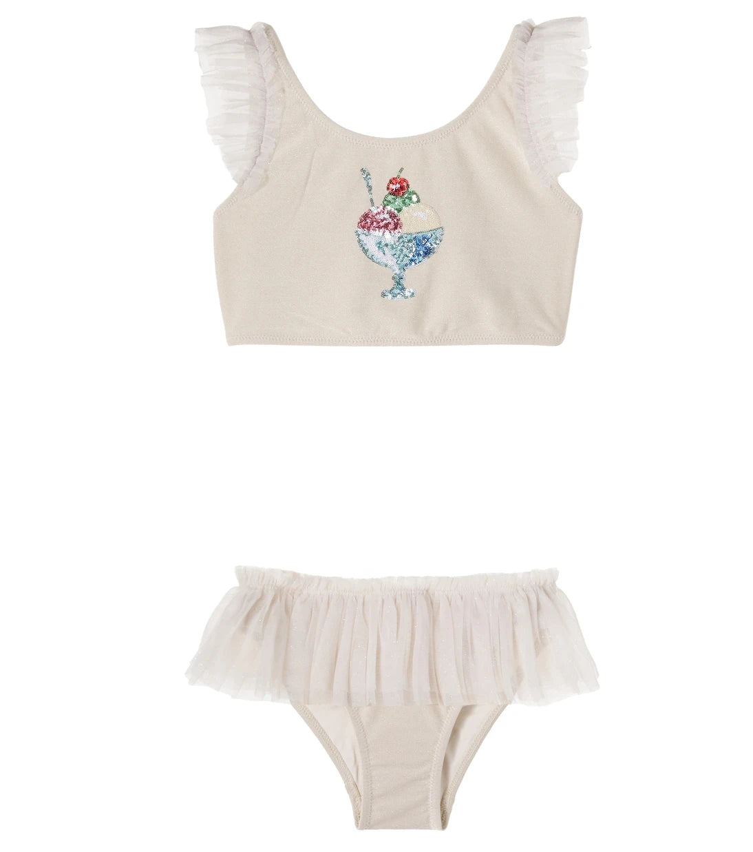 Konges Sløjd - Amandine sequined tulle-trimmed bikini