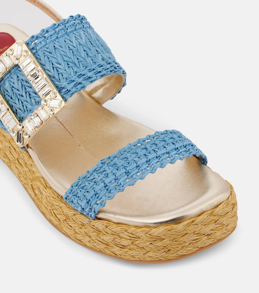 Roger Vivier - Espa 60 raffia platform slingback sandals
