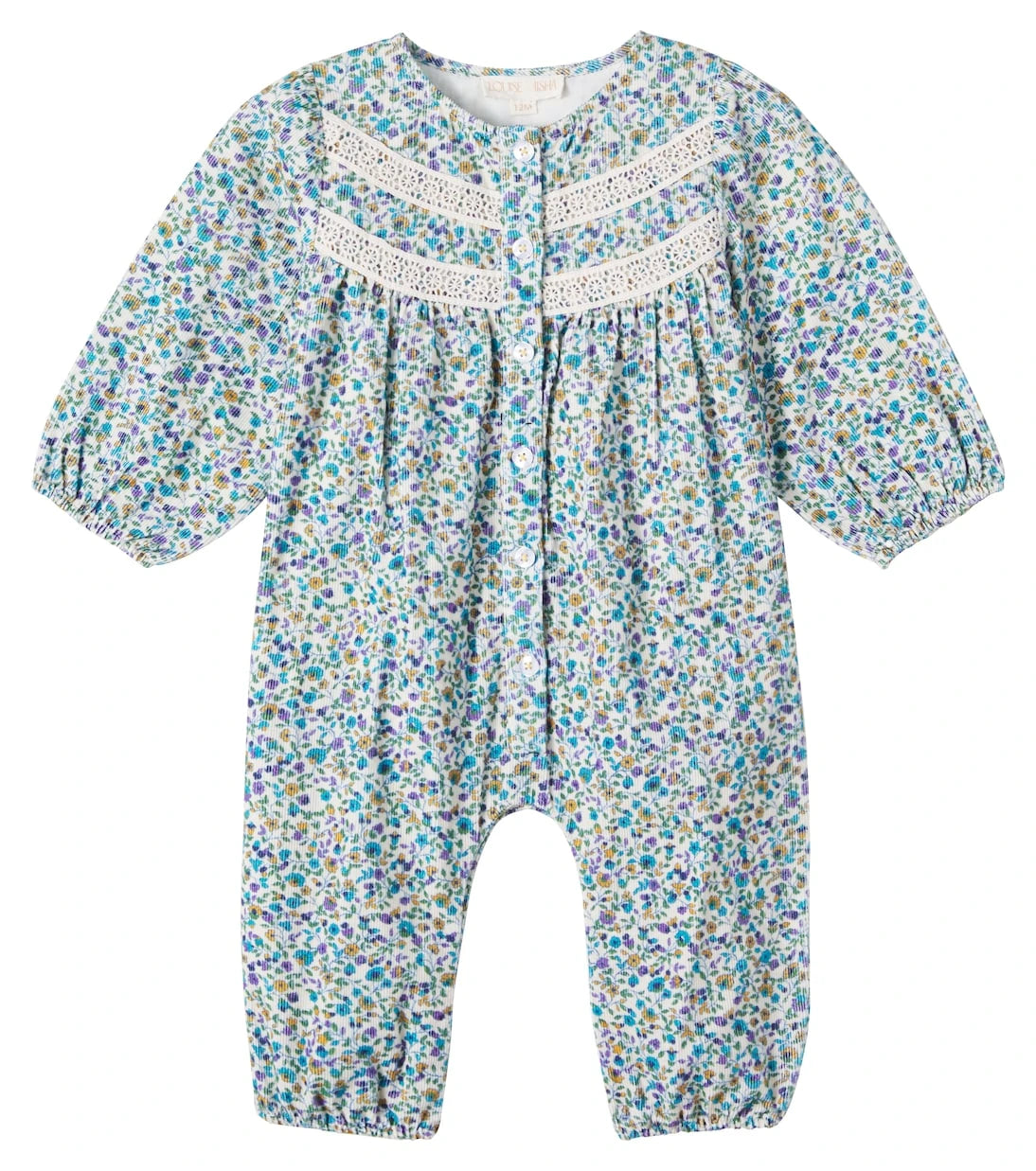 Louise Misha - Baby Floral cotton corduroy onesie