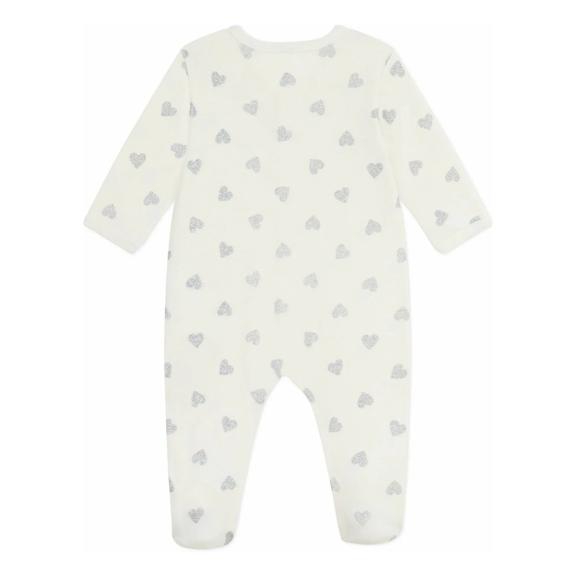 Petit Bateau - Pyjamas Dors Bien Cœurs Pailletés Organic Cotton | Ecru