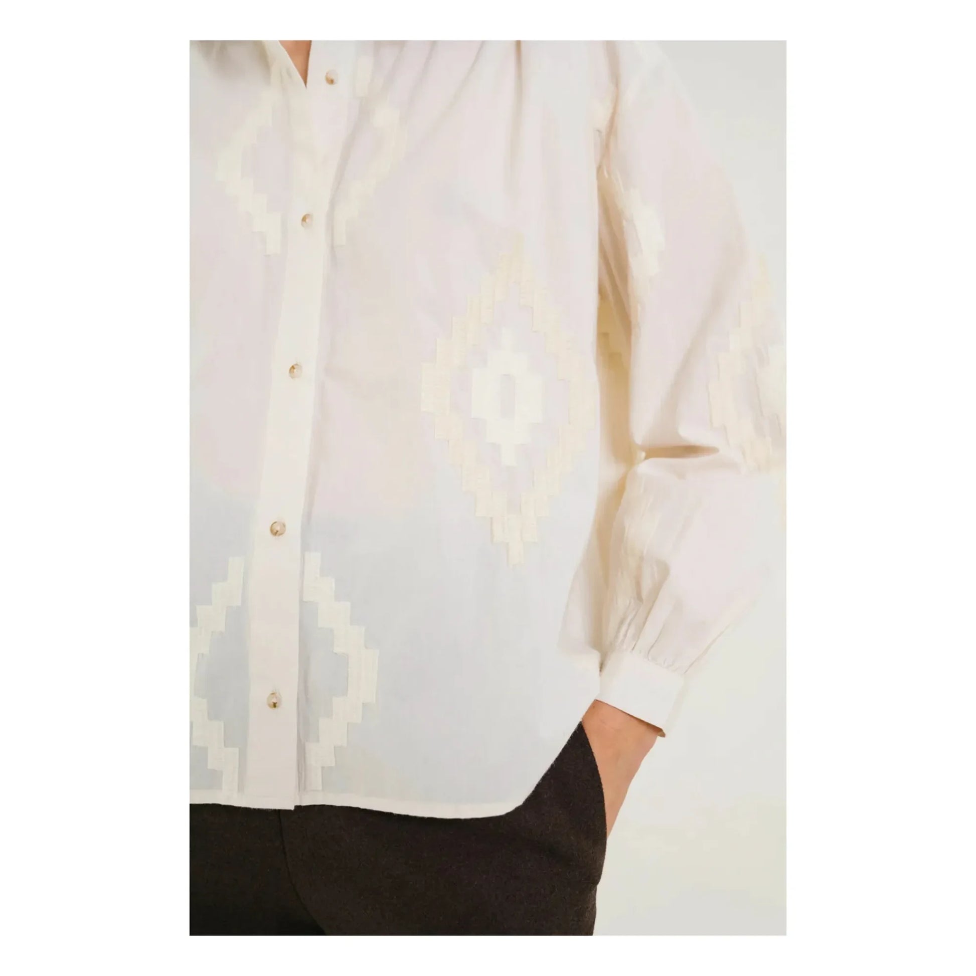 Sacrécoeur - Ella Astra Embroidered Blouse | Ecru