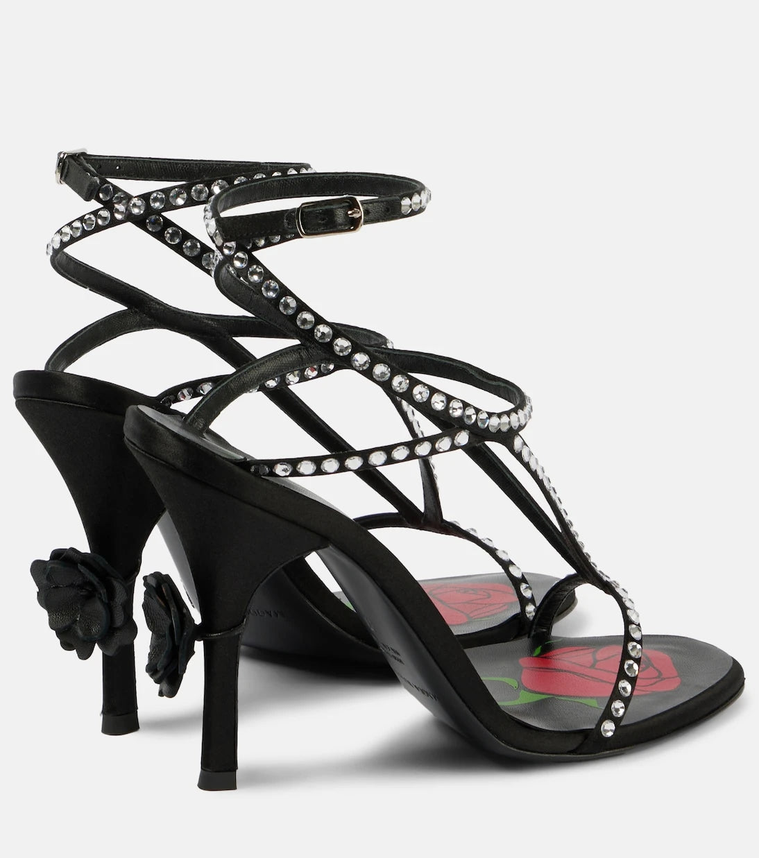 Magda Butrym - Crystal-embellished satin sandals