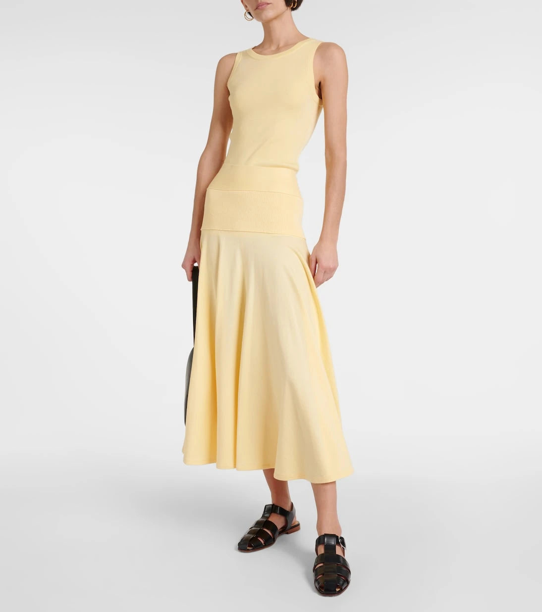 Plan C - Pleated knit midi skirt