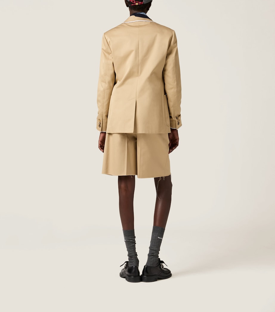 Miu Miu Neutral Cotton Bermuda Shorts