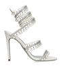 René Caovilla White Embellished Chandelier Heeled Sandals 105