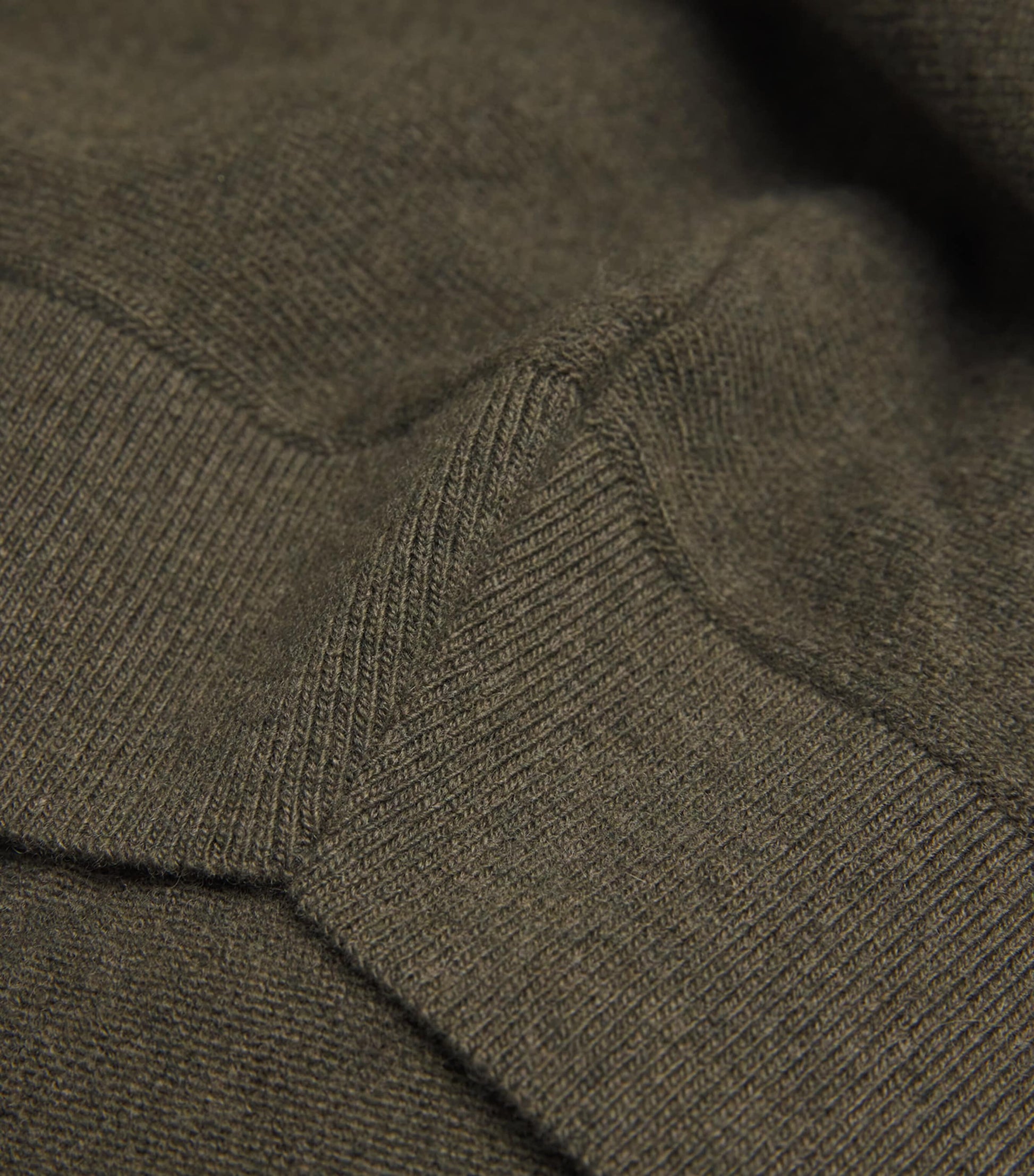 Green Wool Long-Sleeve Cropped Hoodie