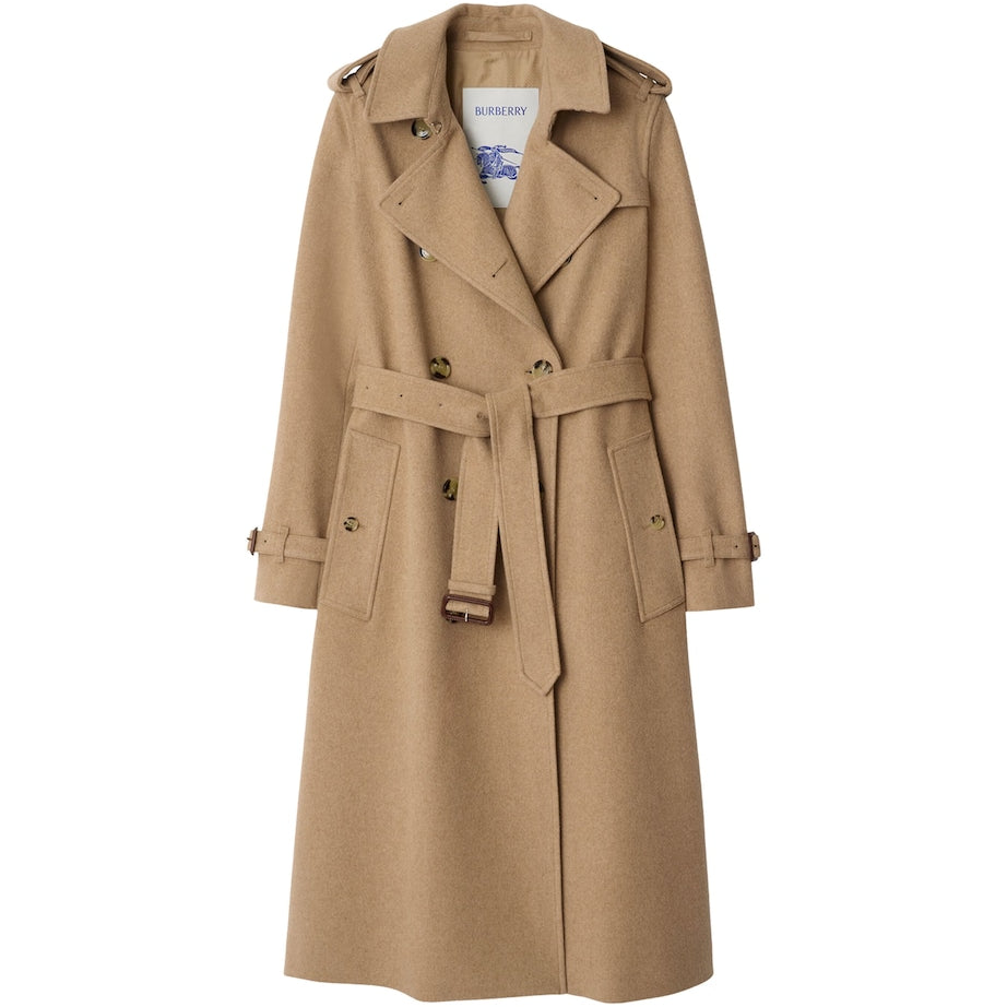 Burberry Beige Cashmere Long Kensington Heritage Trench Coat