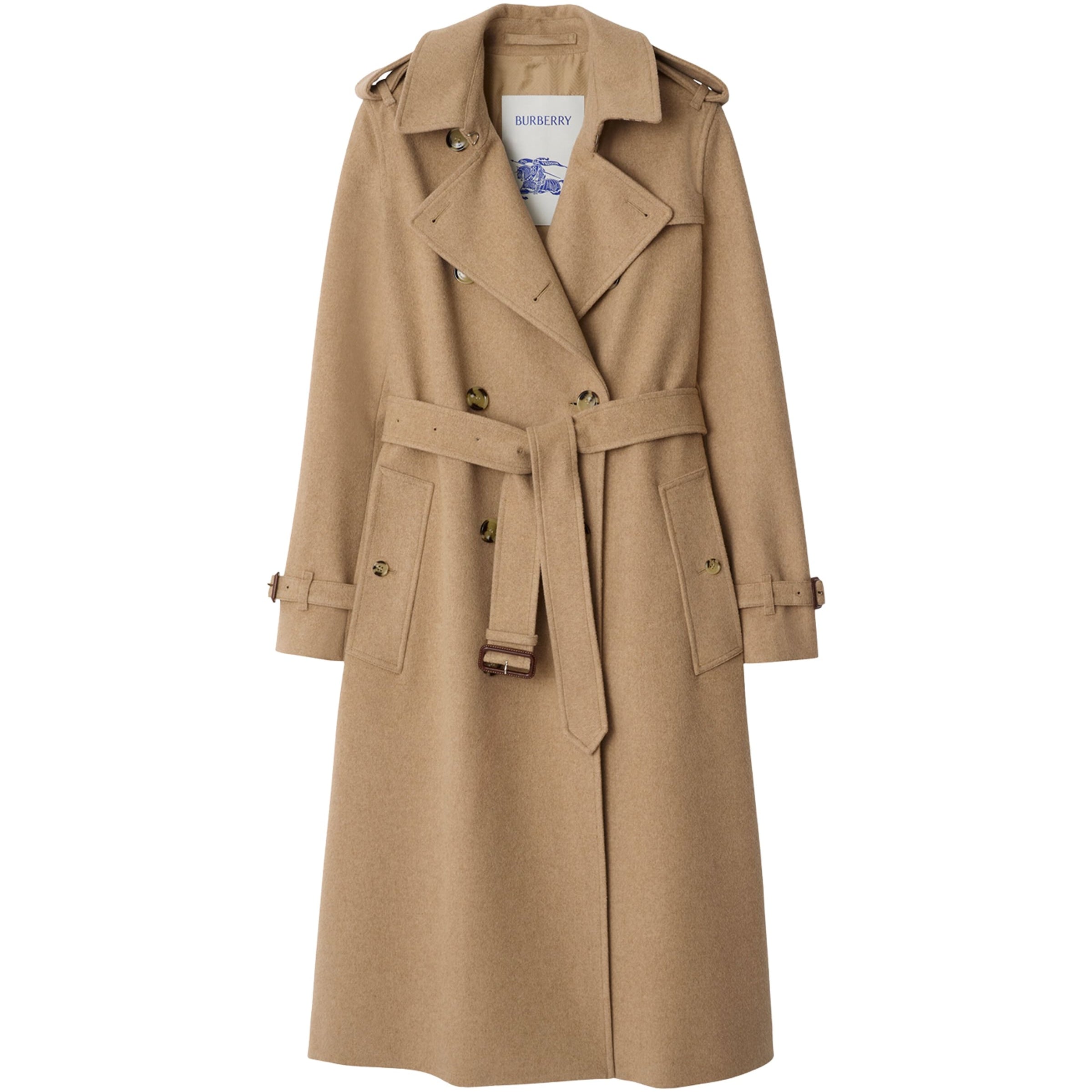 Burberry Beige Cashmere Long Kensington Heritage Trench Coat