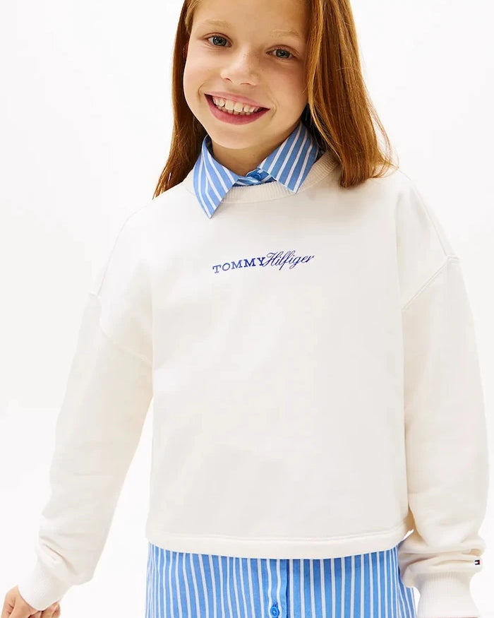 Tommy Hilfiger çocuklar için pamuklu sweatshirt