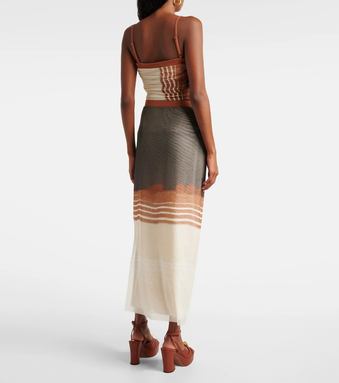 SIR - Breeze Bandeau striped maxi skirt