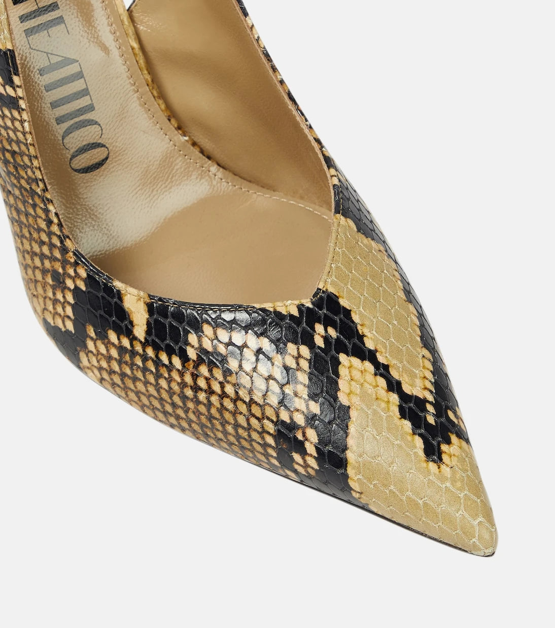 The Attico - Cheope snake-effect leather slingback pumps
