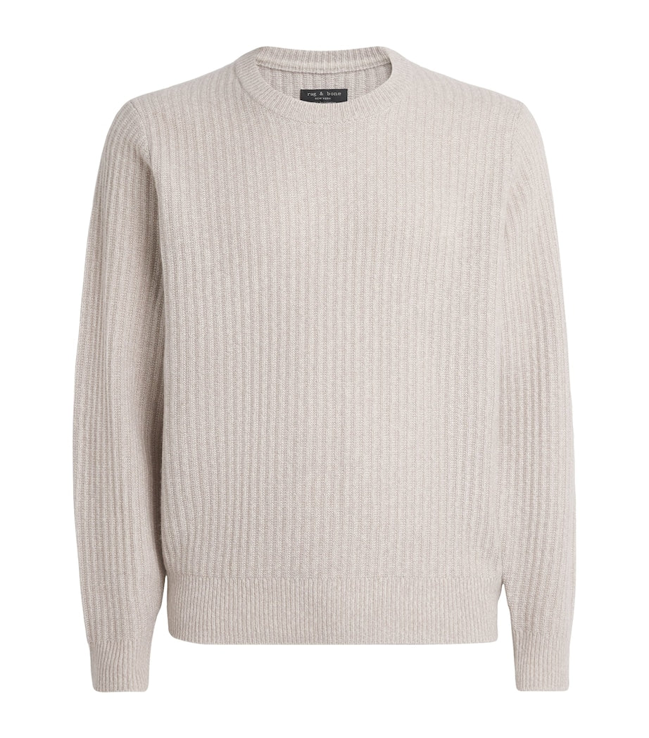 Rag & Bone Beige Cashmere Ribbed Sweater