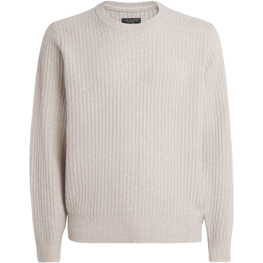 Rag & Bone Beige Cashmere Ribbed Sweater