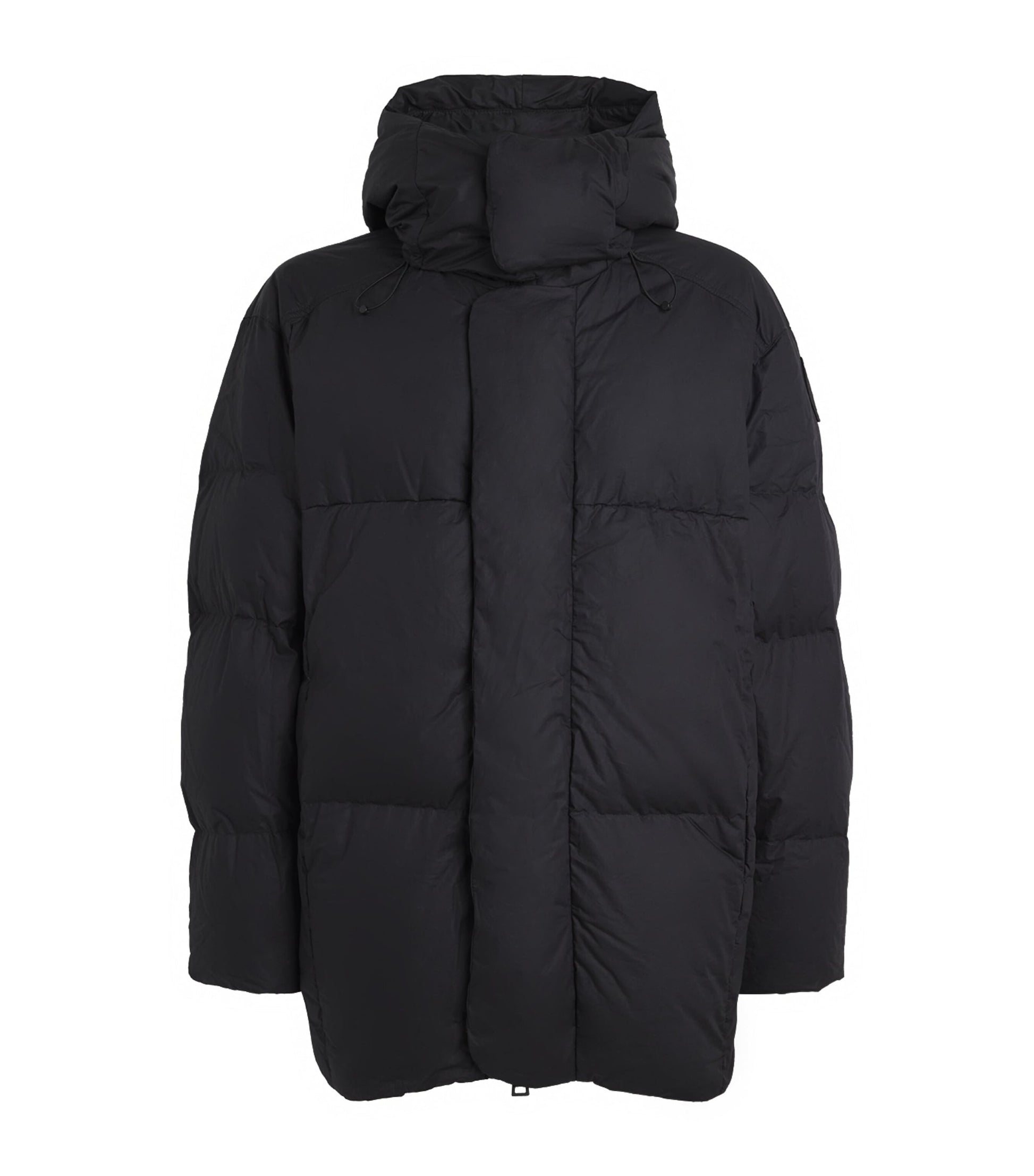 Black Mid-Leg Wilu Duvet Puffer Jacket