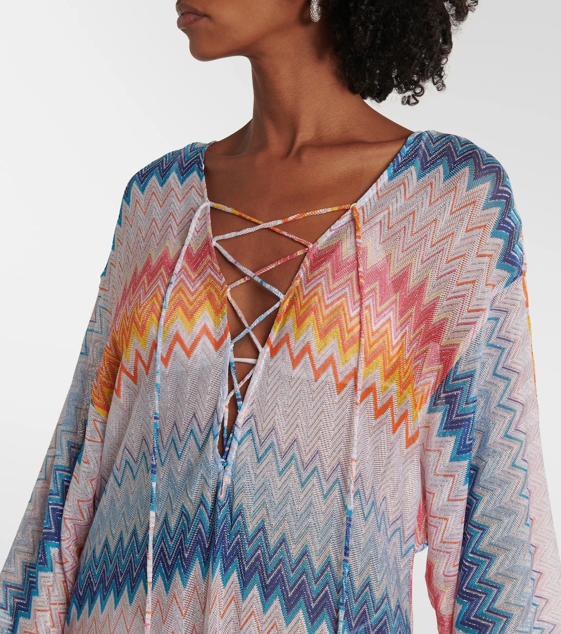 Missoni - غطاء شاطئ محبوك بتدرجات لونية