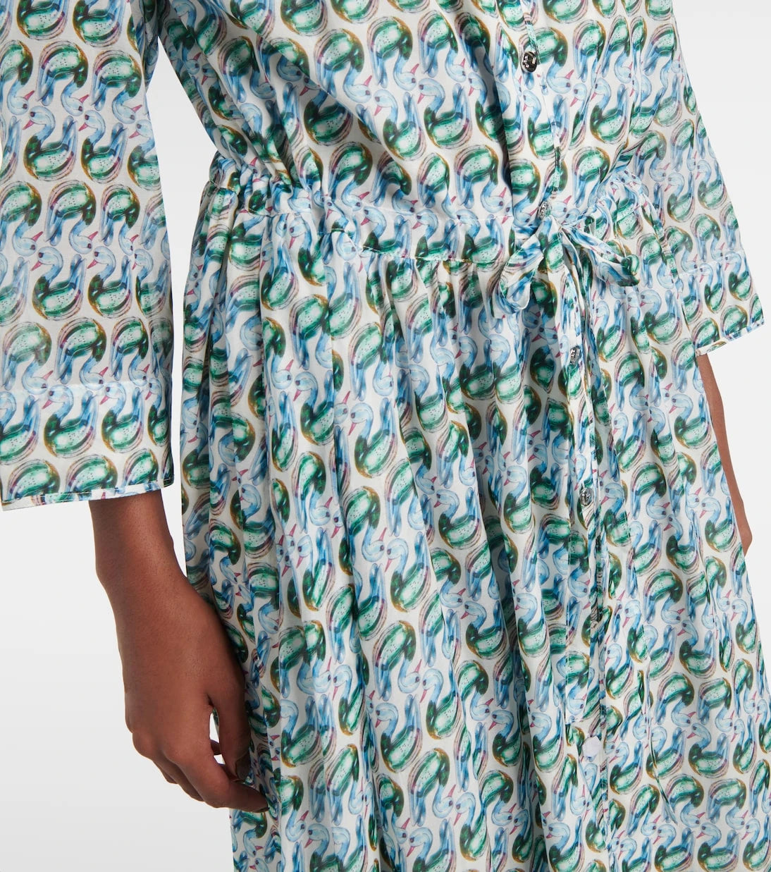 Tory Burch - Printed silk and cotton midi dress
