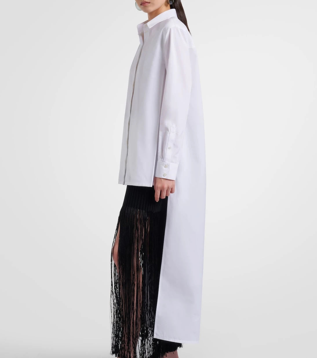 Alaïa - Asymmetric cotton poplin shirt
