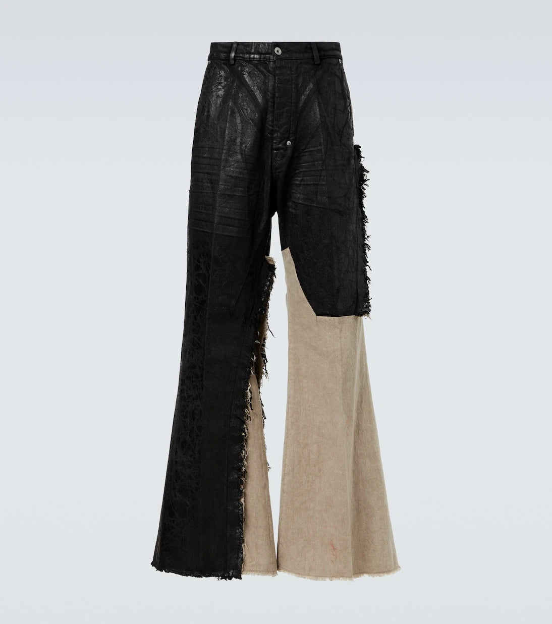 Rick Owens - Joris coated distressed wide-leg jeans