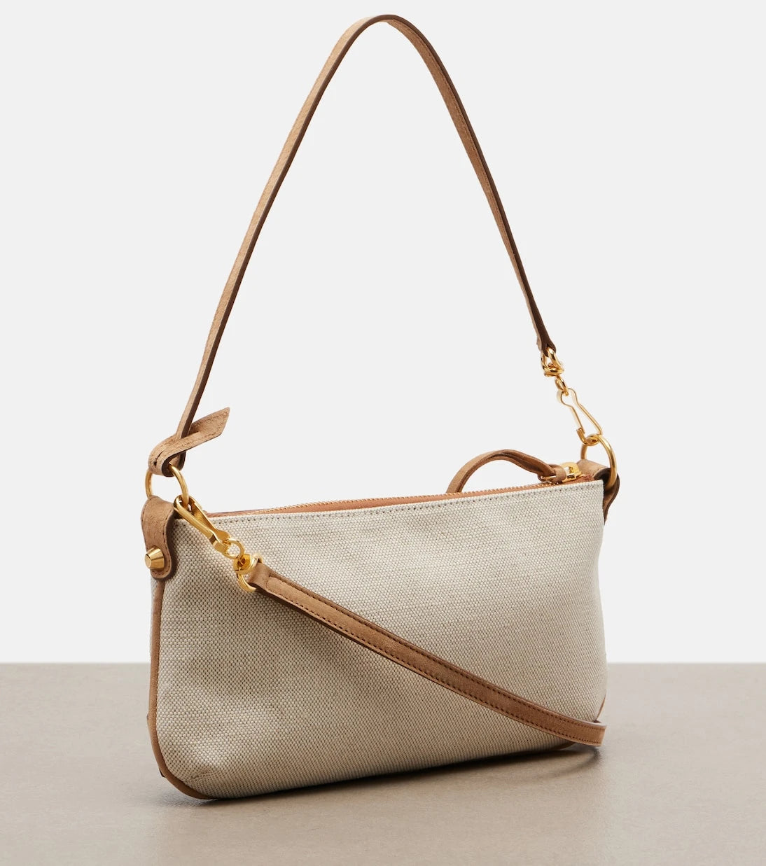 Balenciaga - Le City Mini canvas and suede shoulder bag