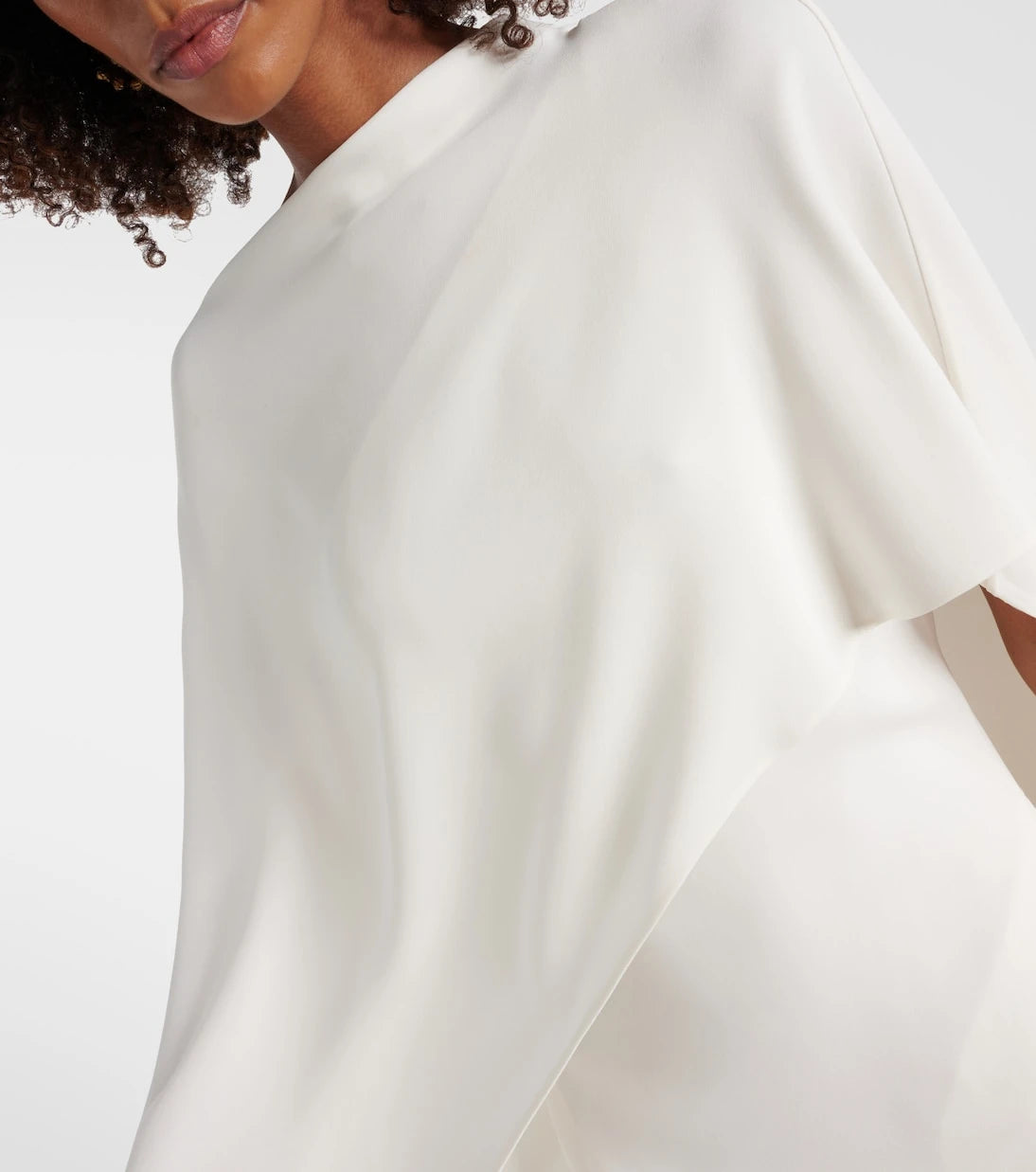 Valentino - Caped asymmetric silk midi dress