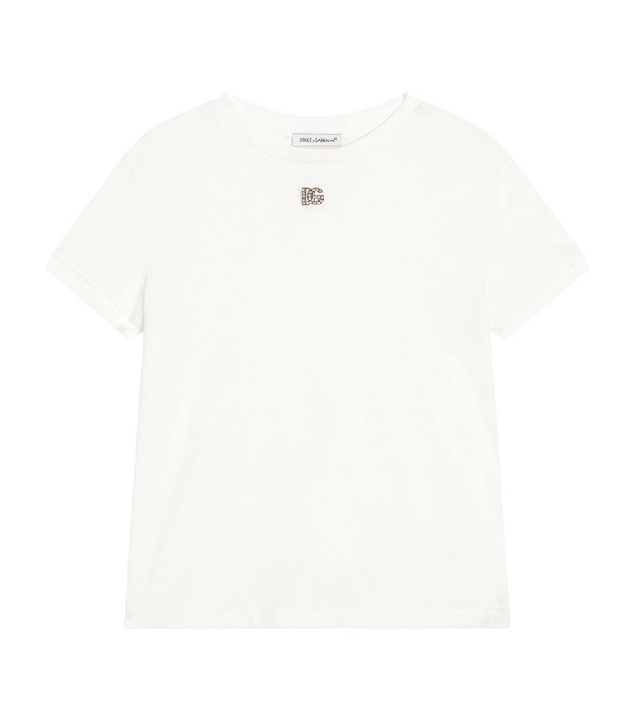 Dolce & Gabbana Kids Cotton Embellished T-Shirt (8-12+ Years)