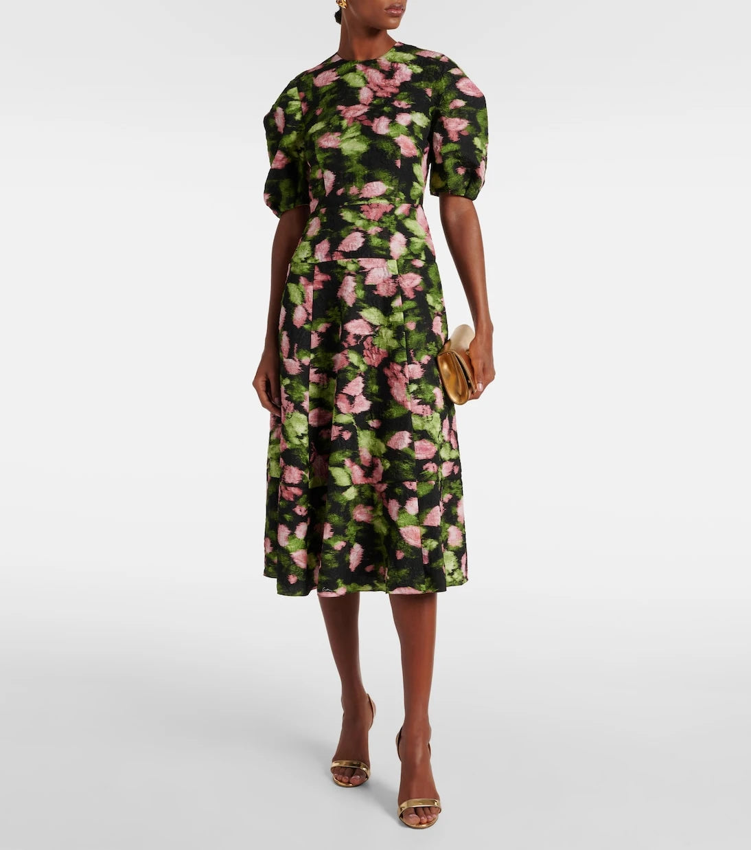 Erdem - Floral matelassé midi dress