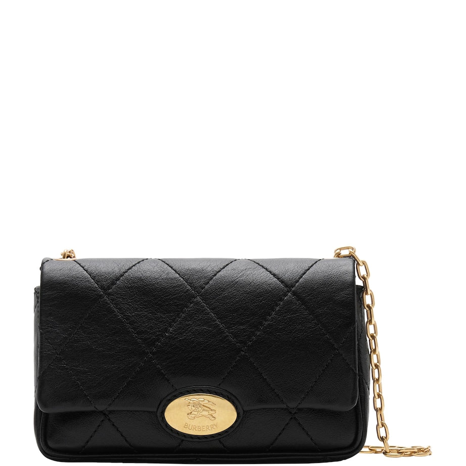 Black Leather Quilted EKD Clutch Bag