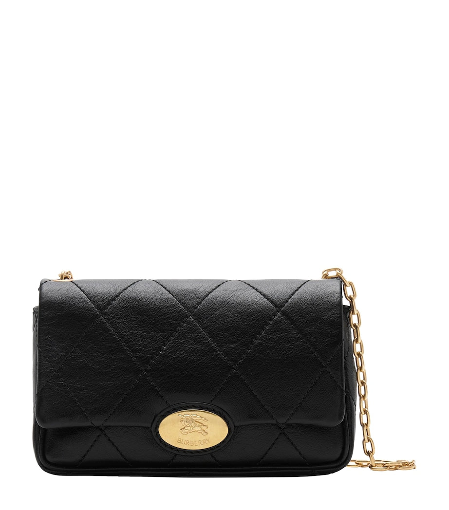 Black Leather Quilted EKD Clutch Bag