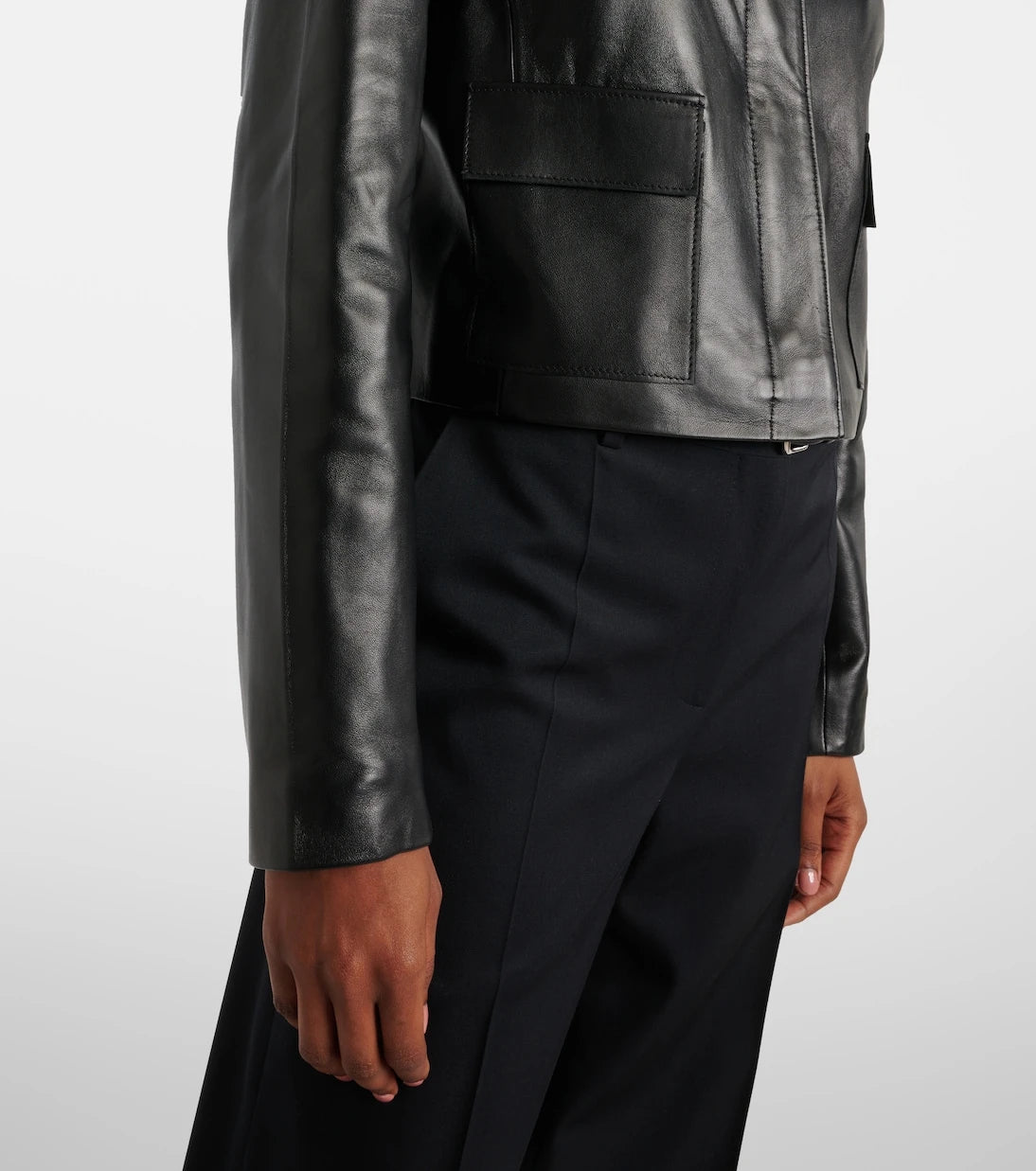 Nour Hammour - Bleeker cropped leather jacket