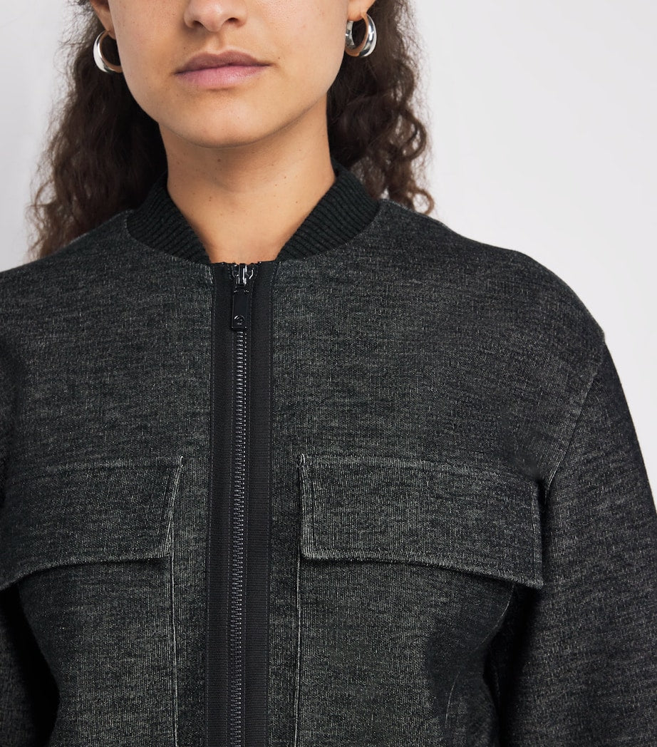 MAX&Co. Grey Cotton-Blend Bomber Jacket