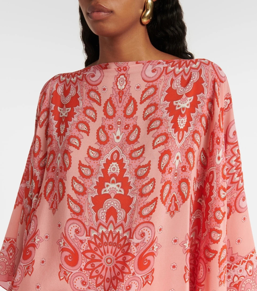 Etro - Printed silk poncho