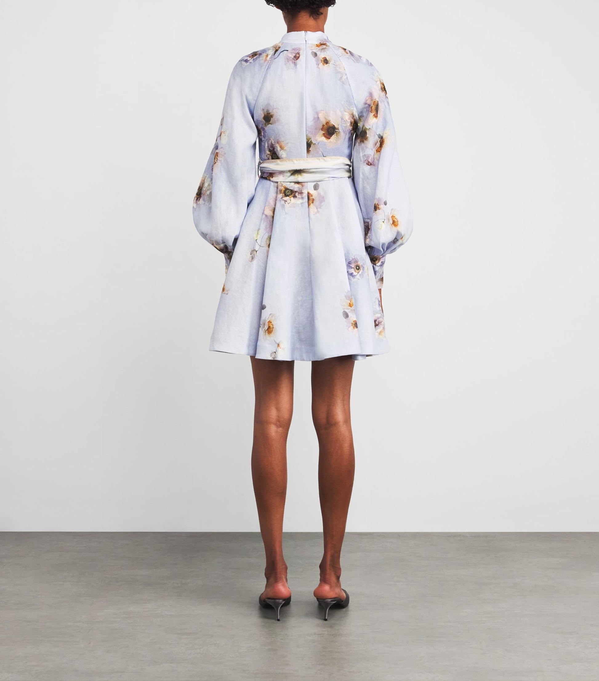 Linen Hypnotic Mini Dress LILAC POPPY