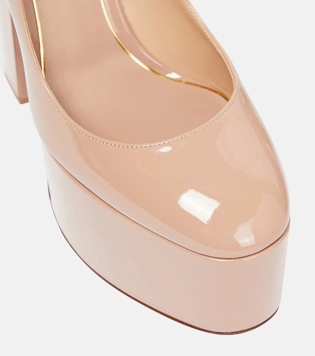 Valentino Garavani - Tan-Go patent leather platform pumps