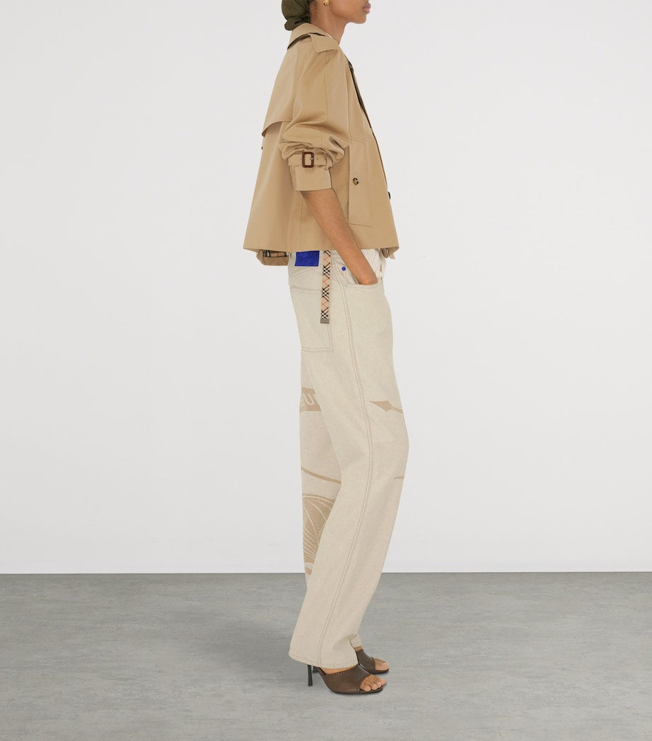Gabardine Cropped Trench Jacket HONEY