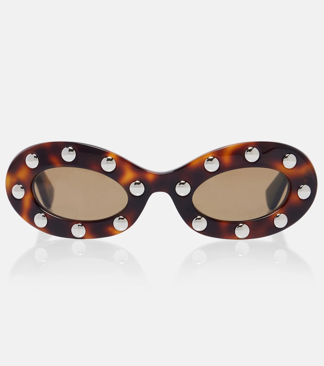 Valentino - VLogo studded oval sunglasses