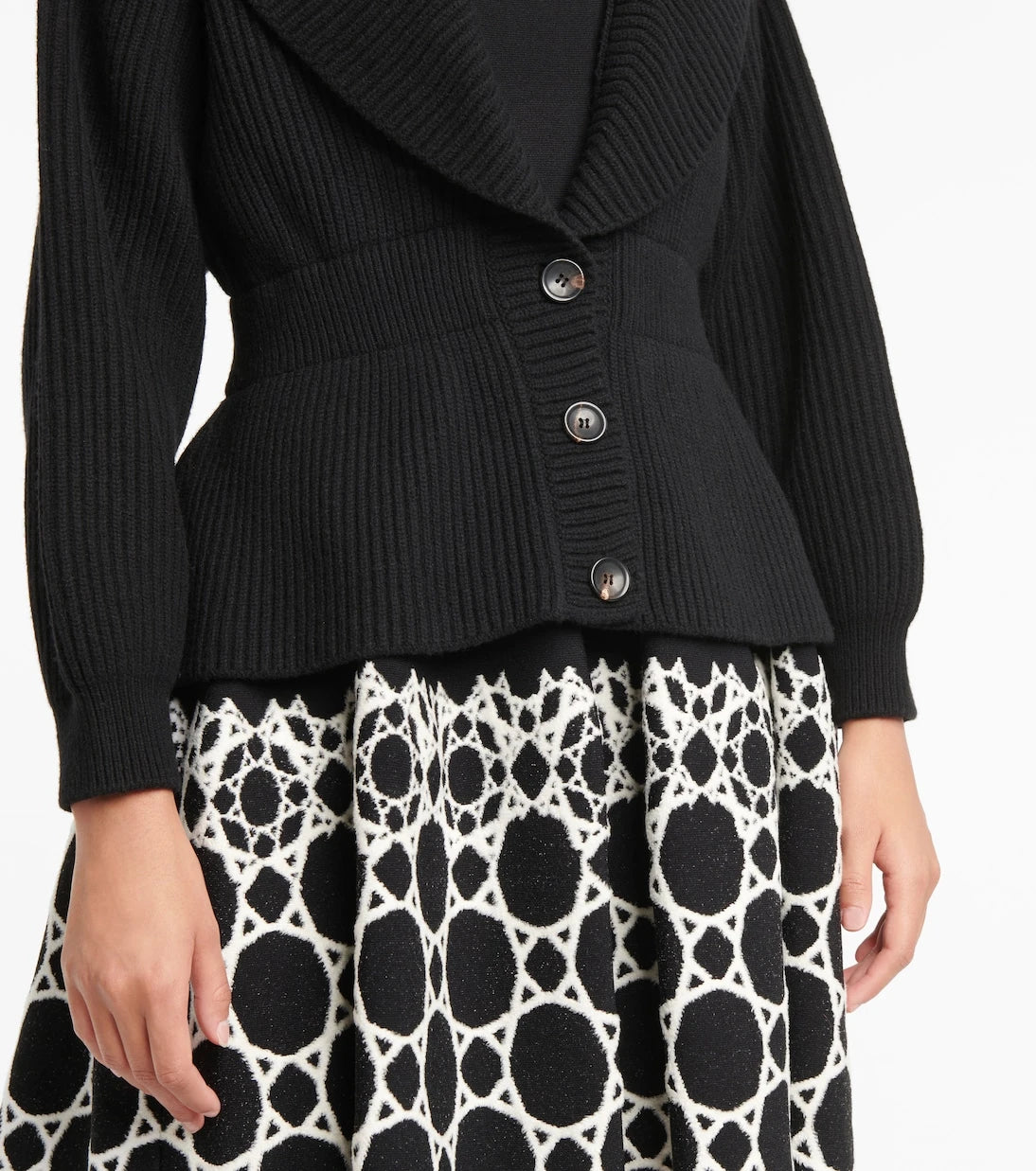Alaïa - Wool and cashmere peplum cardigan