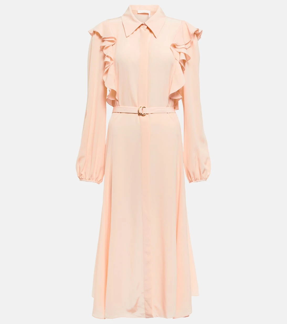Chloé - Ruffled silk shirt dress