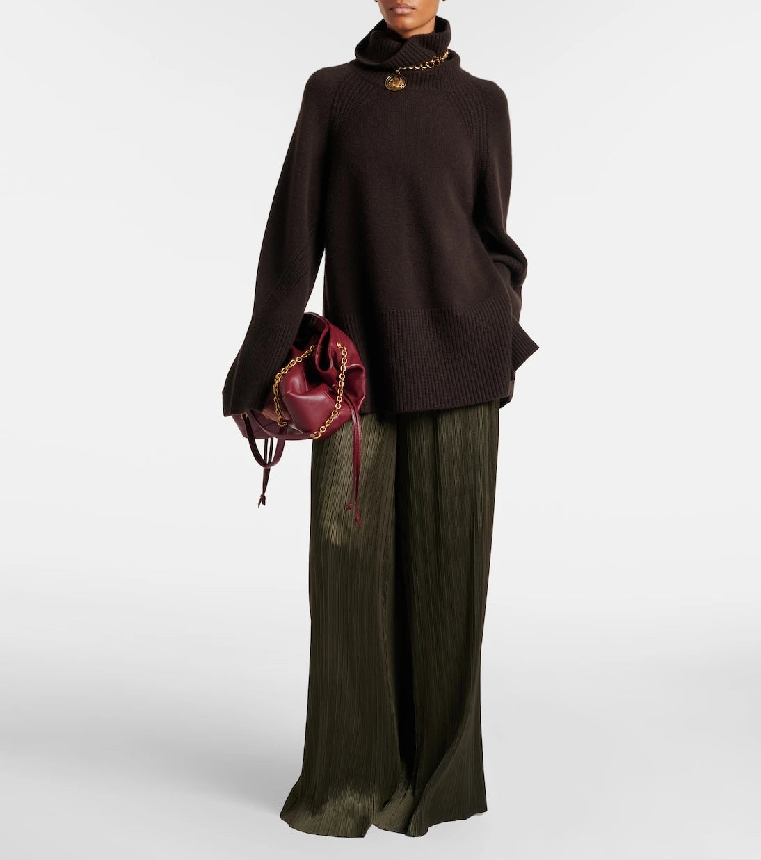 Joseph - Amber plissé satin wide-leg pants
